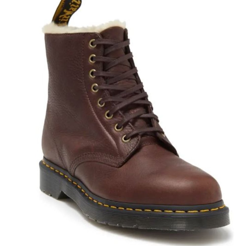 Dr. Martens 1460 Pascal Fur Lined Unisex Brown Leather Boots